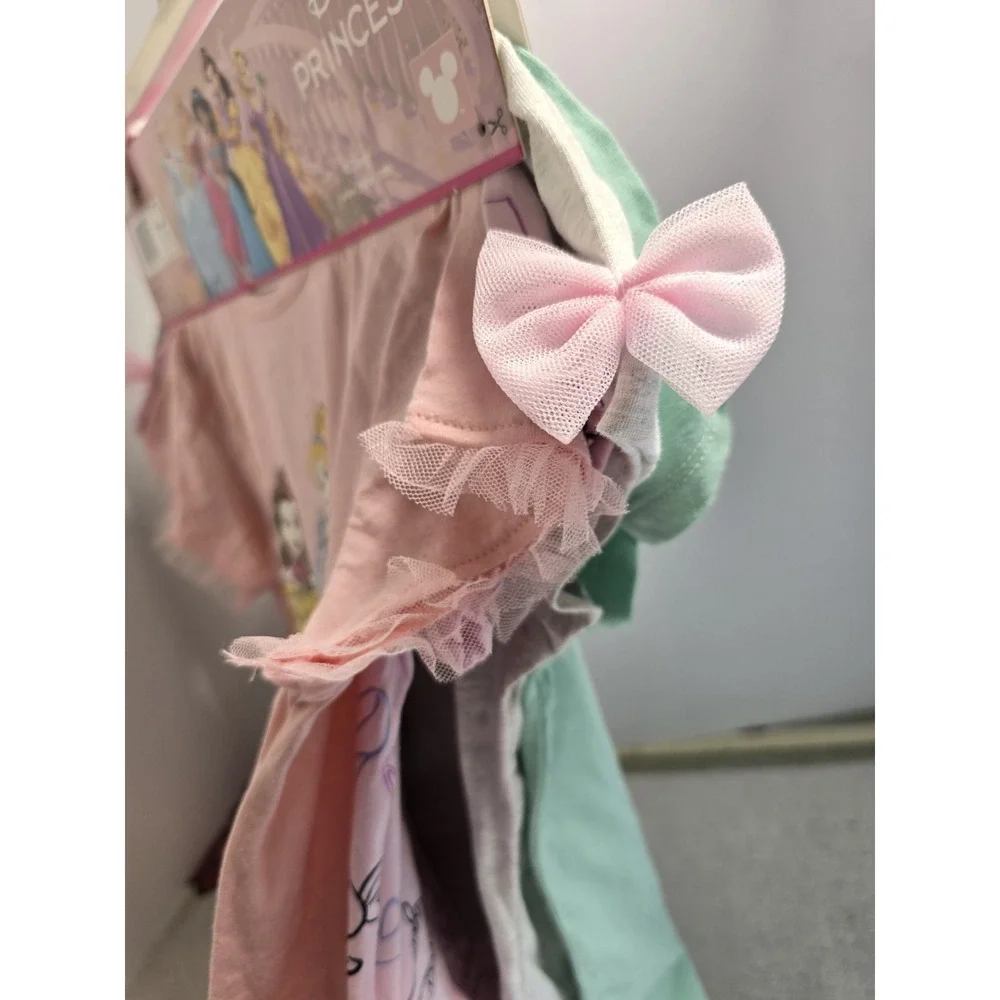 Disney Princess Girls 4-pack‎ Tees Sz 7 Cinderella Jasmine Belle New